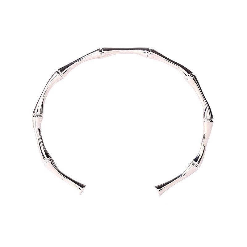 

2022 Корейский модный металлический бамбуковый браслет для женщин - Простые ювелирные изделия в холодном стиле серебряный