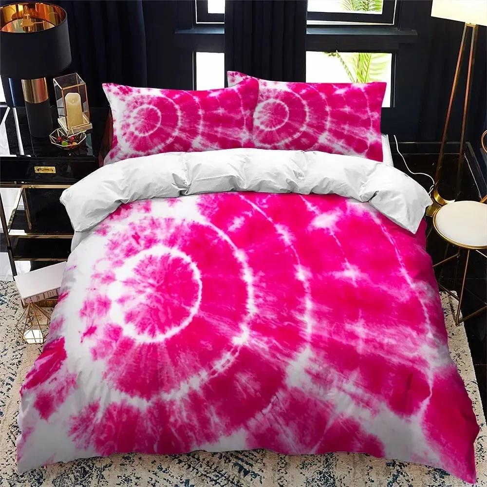 Color Tie Dyeing Double Bed Soft with Soft Fabric Duvet Cover Set Quen Calico Twin Sized Dimensions Warm Comforter Beding Set Single Complete Set