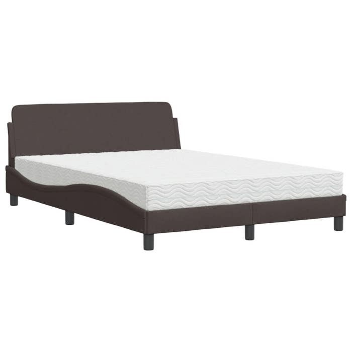 VidaXL Bed with Mattress Dark Brown 120x200 Cm Fabric 3208367