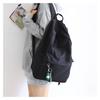 School Travel Bag Versatile Solidcolor Largecapacity Backpack Unisex Black