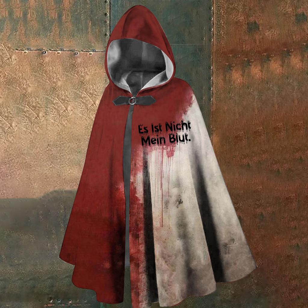 Halloween Bloodstain Print - Unisex Long Hooded Cape