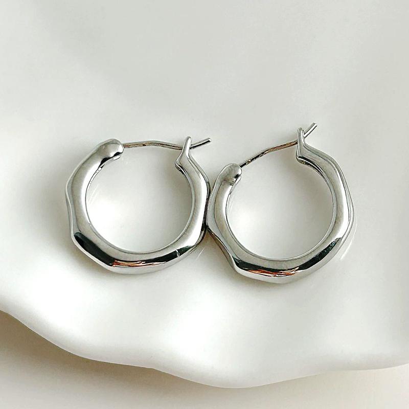 Personality Polygon Round Hoop Earrings for Women Metal Pendant Golden Silver Color Metal Circle Dangle Earrings Simple Jewelry