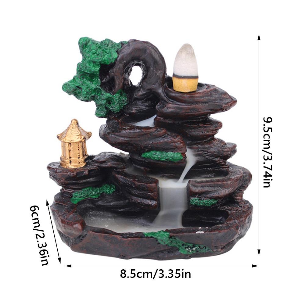 

Mountains River Waterfall Incense Holder Resin Fragrance Holder Entrance Decoration I