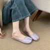 Retro Niche Silver Pig's Trotter Shoes Split Toe Half Slippers Women 2025 New Soft Sole Light Mouth Flat Bottom Internet Celebrity One Pedal