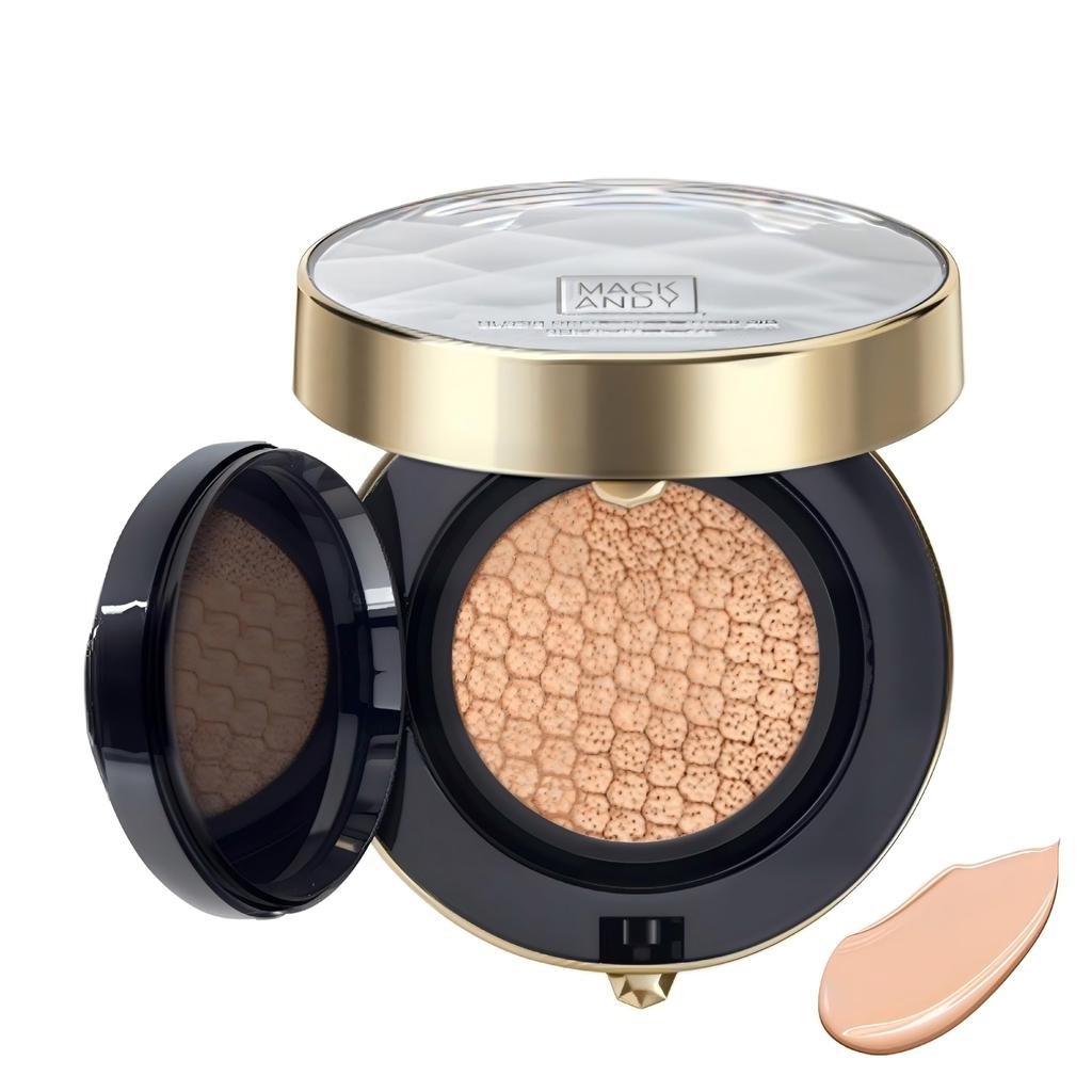 Cushion foundation with a silky finish, radiant glow, long-lasting, mask-friendly, moisturizing, high coverage, quick makeup application, touch-ups,