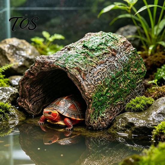 Reptile Supplies for Tanks Hideout Cave, Tree Trunk Gecko Lizard Realistic Arched Habitat Decoration Bark Hideaway Spiders Tortoises Tank Terrarium