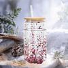 NEW Bamboo Lids Mason Jar Cups 16oz(450ml) Capacity Break-Resistant Drinking Tumbler Double Layers Water Bottles Wedding Party