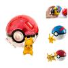 Abs+pvc Material Poke Ball Action Figure Model Toy With Pikachu Charmander Litten Rockruff