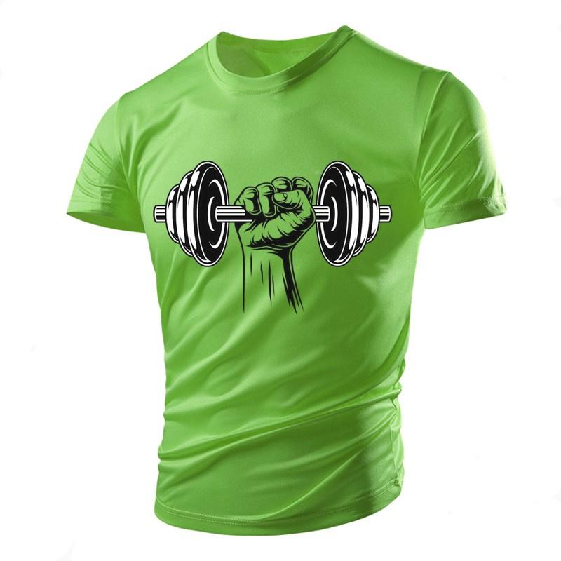 Dumbbell Graphic T-Shirt For Men Gym 3D Printed T Shirts Summer Casual Breathable Sports Round Neck Quick Dry Short Sleeves Tees