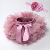 Baby Girl Diapers Cover Shorts Skirts+Headband Set Infant Newborn Kids Fluffy Pettiskirt Girls Tulle Lace Tutu Skirts