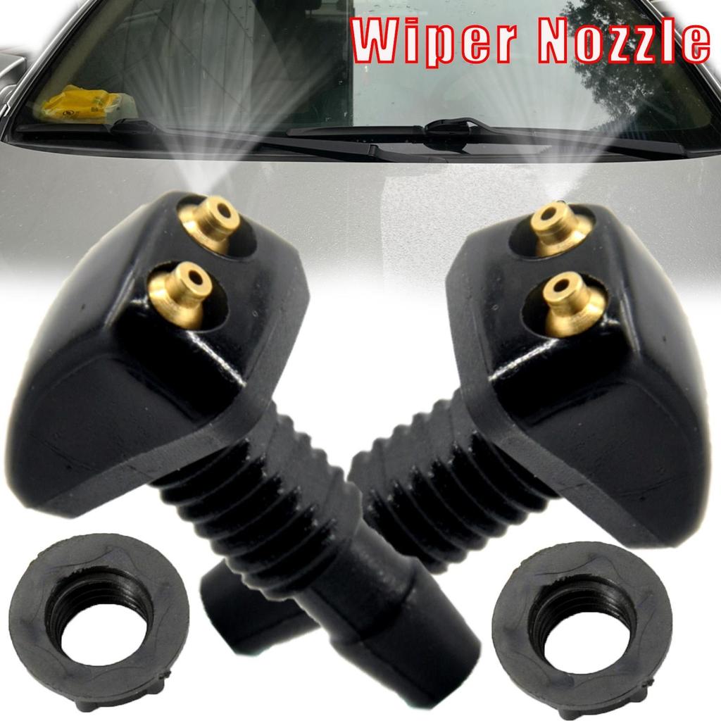 2PCS Automobile General Front Windshield Water Nozzle Washer Wiper Nozzle Jet Sprayer Sprinkler