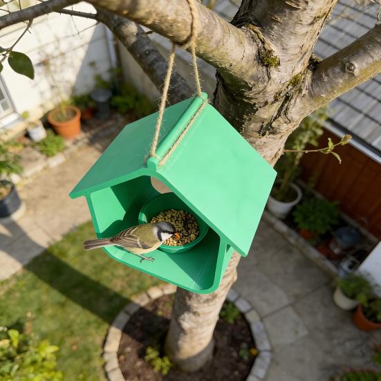 Vannbeskyttet fuglemater Husformet Hengende fuglemater Værbestandig Utendørs fuglemater for Veranda Balkong Terrasse Hage Bakgård