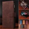 Zipper Retro Leather Wallet Phone Case for Samsung Galaxy S26 Ultra S25 S24 Ultra S23 Plus S22 S21 FE A17 A37 A57 Card Cover