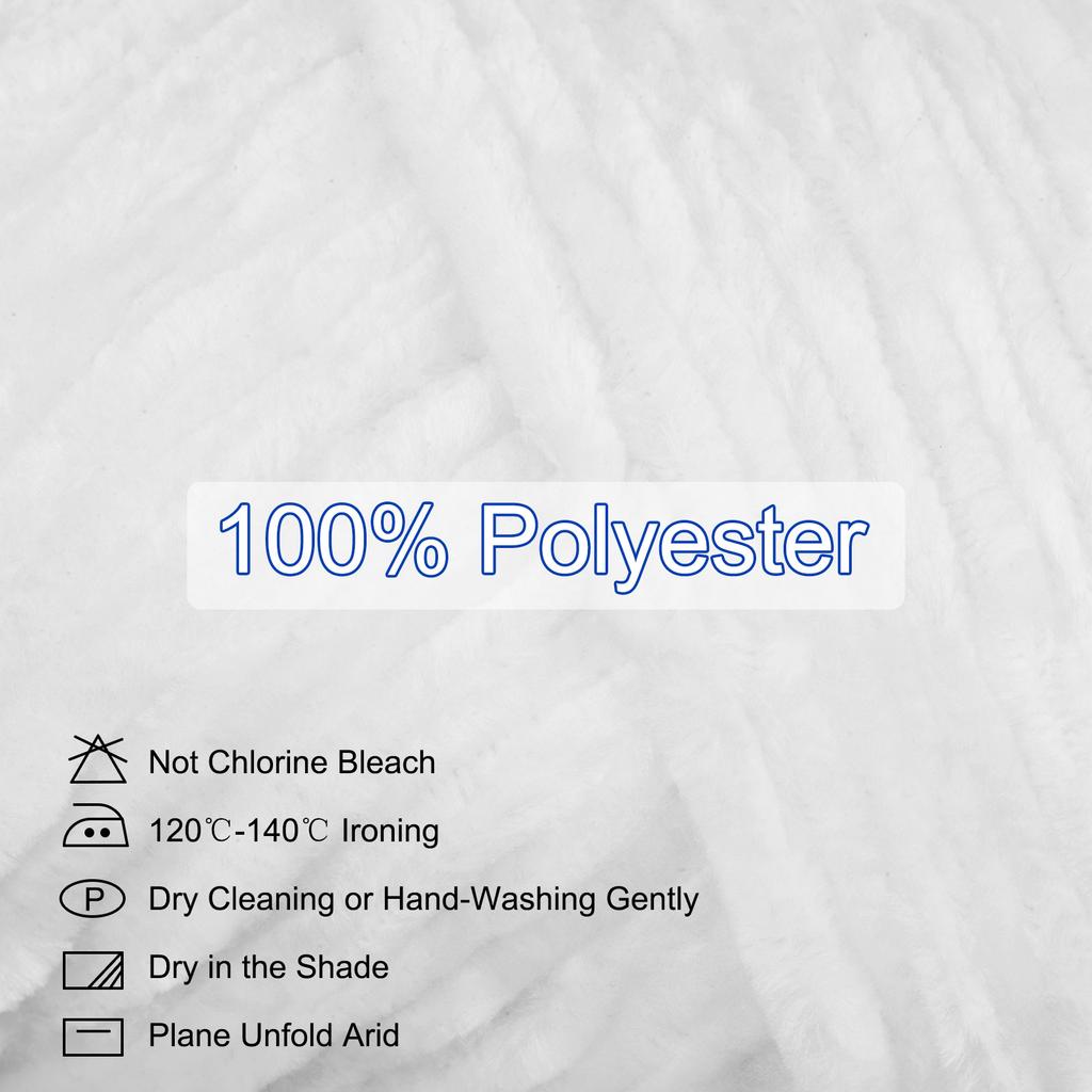 3 Skeins Chenille Yarn Soft Blanket Yarn Polyester Velvet Fancy Fluffy Yarn Knitting for Crochet Weaving Scarf, White