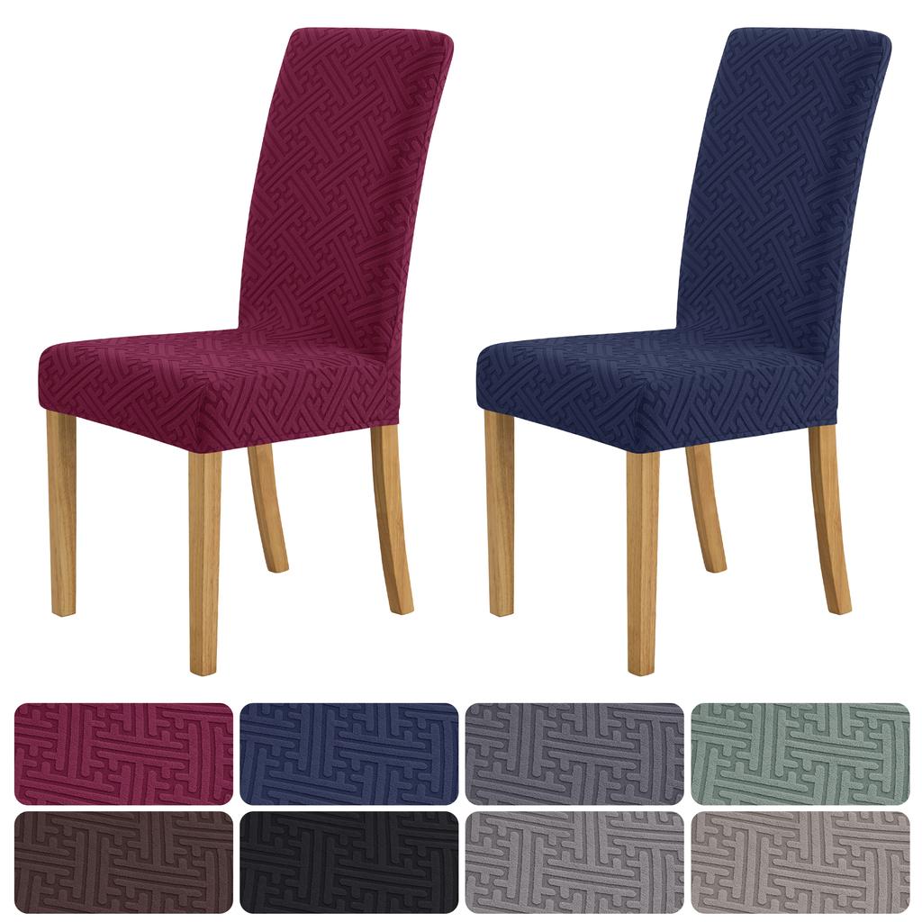 Jacquard Twill Chair Cover Universal Size Non Slip Seat Slipcovers for Living Room Kitchen Restaurant Banquet Hotel Home Decor