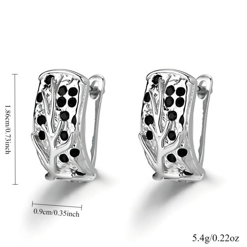 Black Awn Jewelry Black Jewelry Black Stone Hoop Earrings