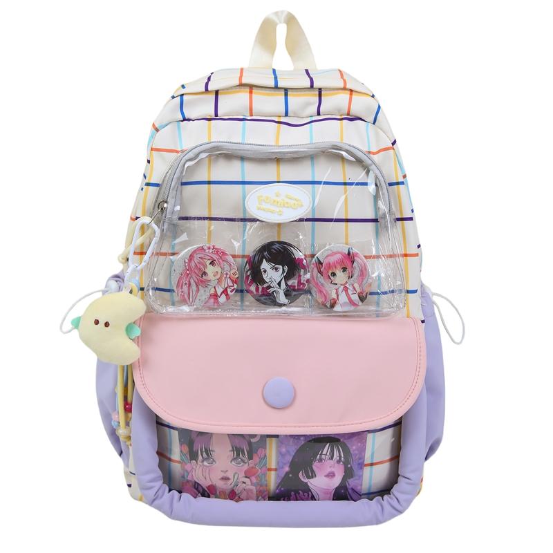 

Школьный рюкзак для старшеклассников, в стиле колледжа, клетчатый жёлтый