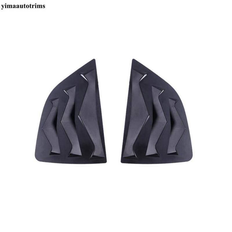 Black Rear Window Shutter Louver Sun Shade Side Air Vent Panel Decoration Cover Trim Accessories For Honda FIT JAZZ 2014 -