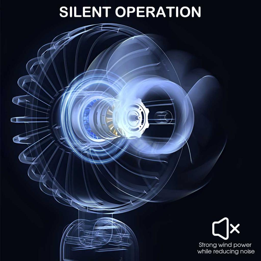 Portable Handheld Fan, Battery Operated Fan with Base, Rechargeable Mini Fan for Outdoor Indoor for Summer and For Outdoor