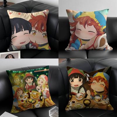 Kwaii Anime Hakumei And Mikochi Pillow Case Pattern Printing Pillowcase Living Room Sofa Cushion Cover Bedroom Room Decor