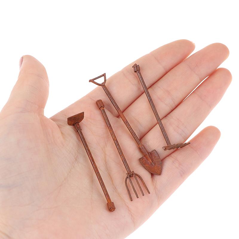 1:12 Dollhouse Mini Shovel Hoe And Pitchfork Farming Tools Fairy Garden Tool