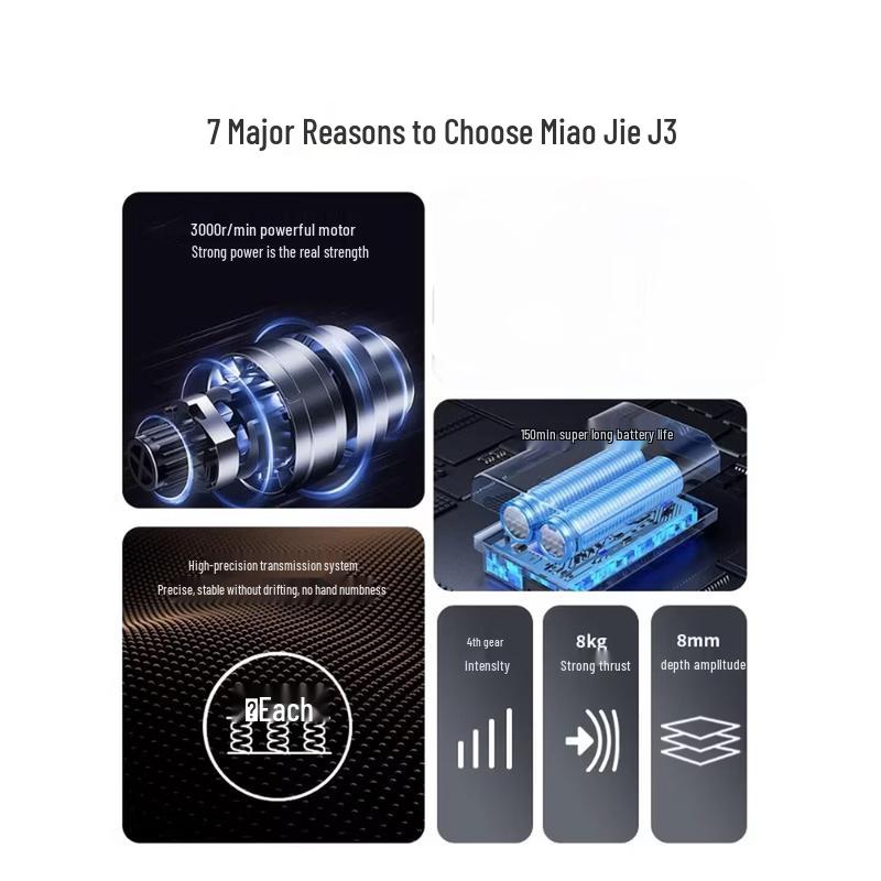 MIAOJIE Portable Fascia Massage Gun CN Plug (adapter Included)