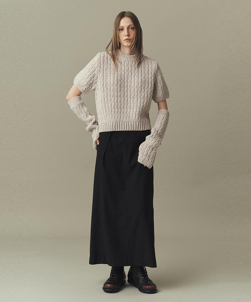 AHWE Rib Cable Sweater & Warmer_Light Gray