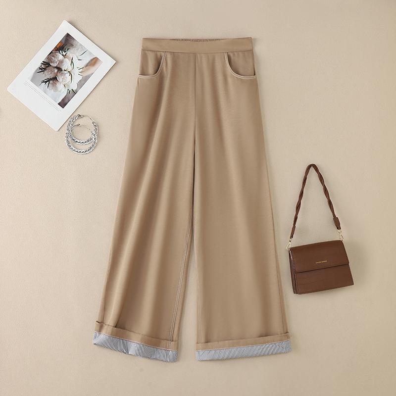 ZANZEA Damskie luźne spodnie z szerokimi nogawkami w jednolitym kolorze