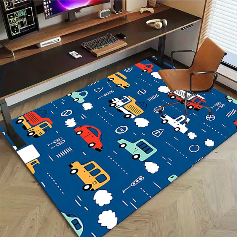 1PC Car Traffic Extra Large Non-Slip Floor Carpet, Office, Family, Bedroom, Studio - Large Area Rug Indoor Rugs, Vibrant Colors-W307