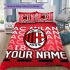 Gepersonaliseerde Naam Ac Milan Patroon Beddengoed Dekbed Set Dekbedhoes Kussensloop Huisdecoratie Verjaardagscadeau (1*dekbedovertrek+2*kussensloop zonder vulling)