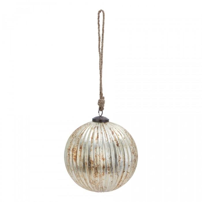 Hill Interiors Burnished Glass Fluted Bauble