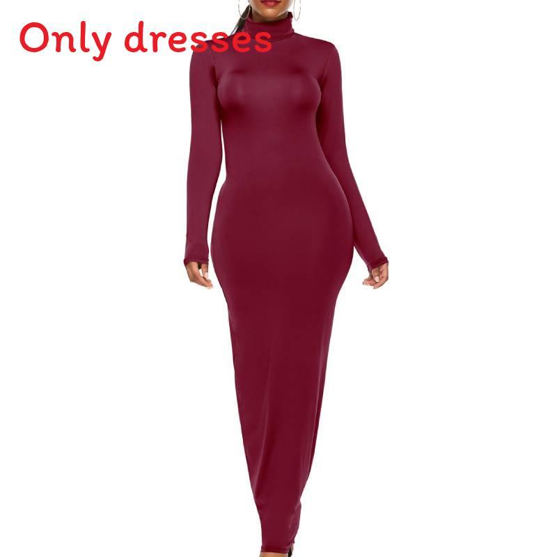 Long Sleeve Stretch Polyester Elegant Bodycon Dress For Office Women
