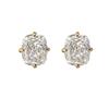 Huitan Simple Fashion Geometric Crystal Cubic Zirconia Stud Earrings for Women Gold Color Temperament female Accessories Zircon