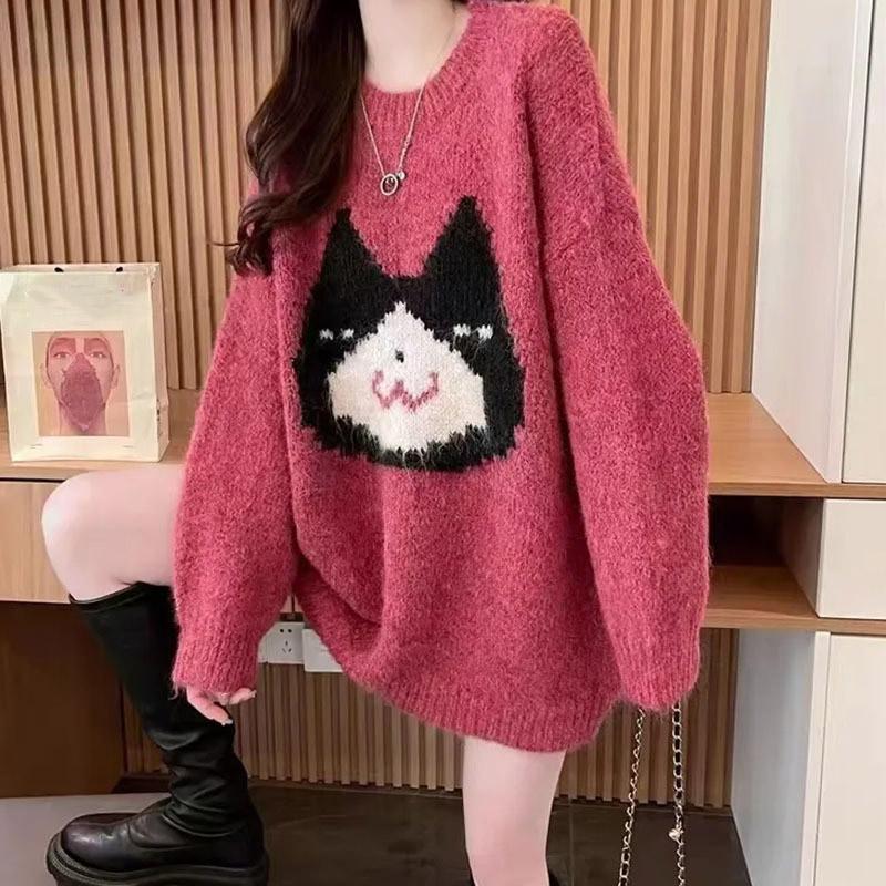 Pullover für Damen Herbst Winter Verdickter Pullover Warm Gestrickt Dehnbar Langarm Oversize Jumper Oberteile
