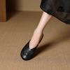 Krazing Pot SheepSkin Mules Round Toe Size 42 Low Heels Slip on Light Shoes Increased Hollow Style Pumps