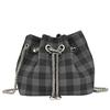 High-end niche design bag women's 2025 new Korean version fashion plaid bucket bag foreign style shoulder messenger bag