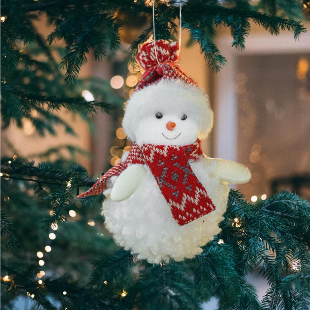 Christmas Snowman Pendant Hanging Ornament Lovely Gift, Xmas Tree Decoration Plush for Wall