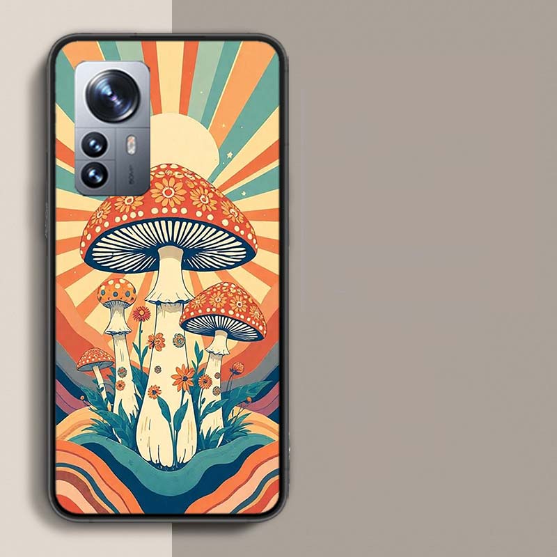 Boho Hippy Mushroom Sunrise Phone Case For Redmi Note 15 Pro 5G 14 13 12 Pro Plus 11 11T 11E 11S 10 Pro 10S 9 9S Cover Cell Clea