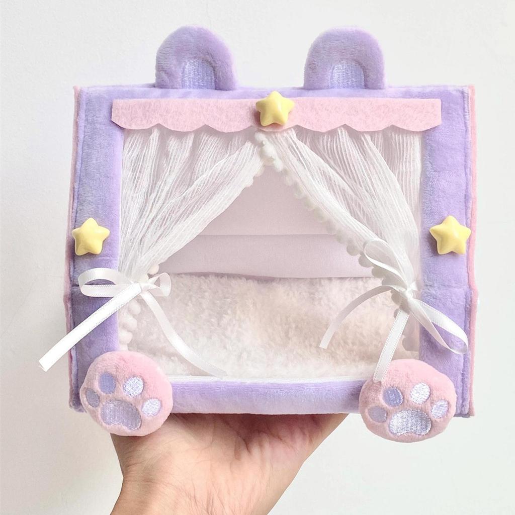 Doll Tent Bed Creative Doll Bed Mini Princess Bed Dollhouse Pretend Play Toy for Girl Toddler Kids Play Nursery