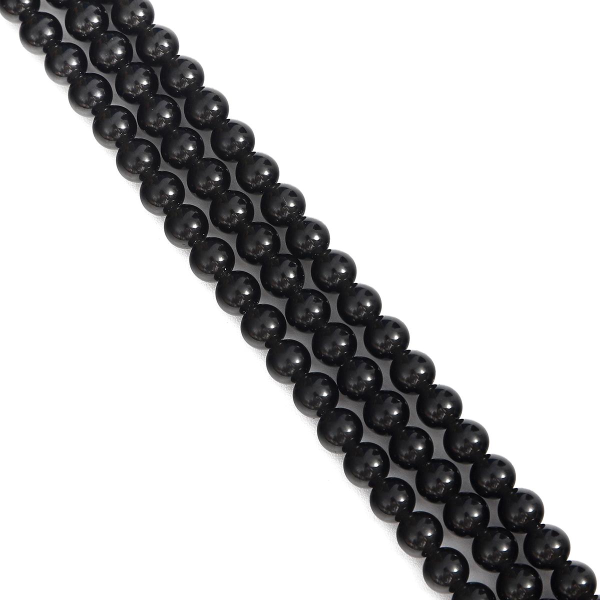 

32-62 шт. Круглі намистини з натурального каменю з чорного обсидіану для виготовлення ювелірних виробів. Намисто-браслет своїми руками 6mm 62pcs чорний