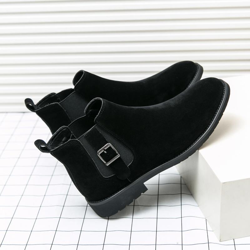 Men's Leather Boots 46 Large Size New High-top Leather Shoes Fashion Men's Matte Chelsea Short Boots