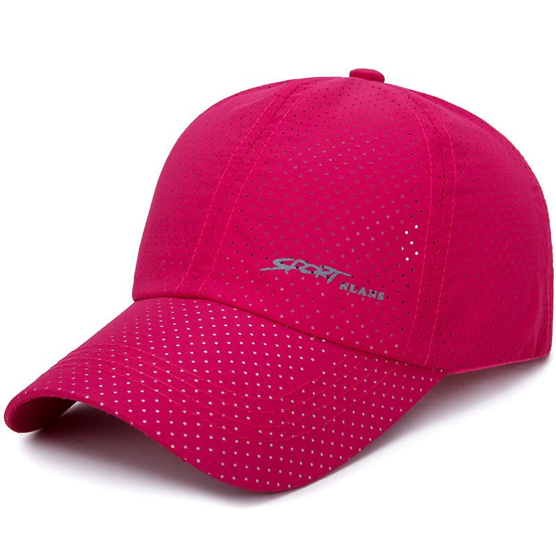 Summer Unisex Quick-Drying Breathable Waterproof Mesh 6-Panel Baseball Golf Running Fitted Sport Cap 100% Polyester