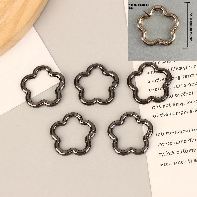 5Pcs Star Duck Flower Shape Spring Ring Open Buckle Carabiner Snap Clip For Leather Bag Handbag Belt Strap Connector