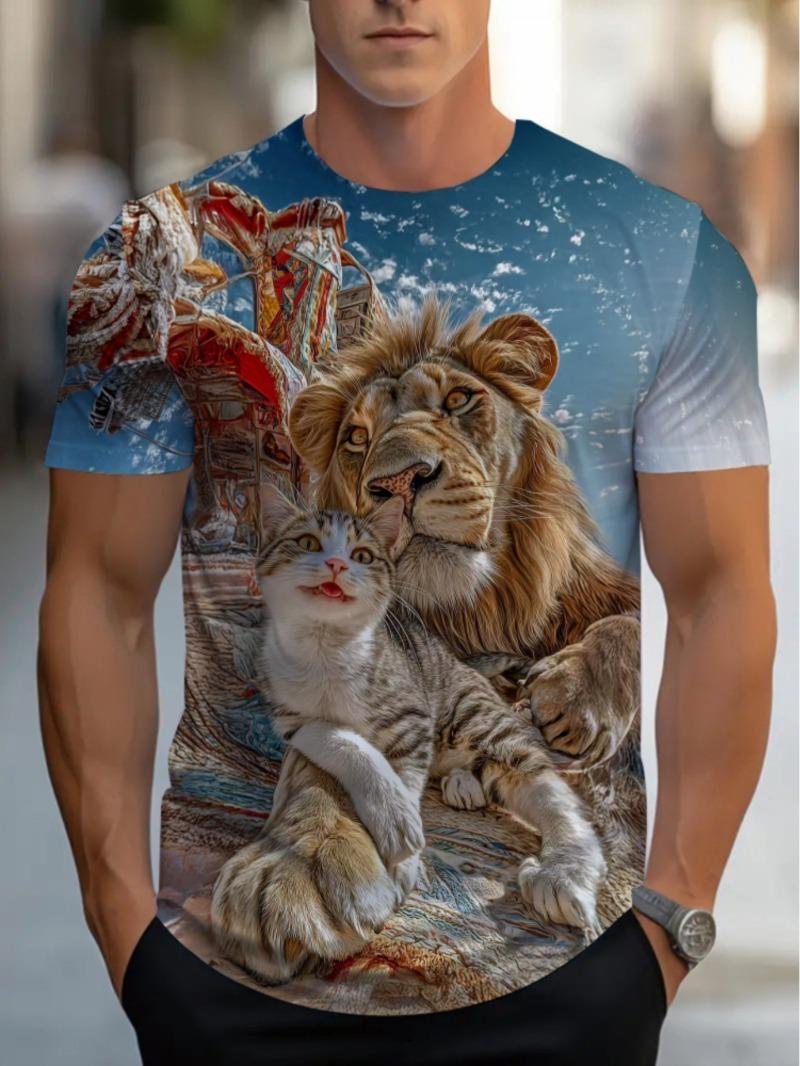 

Lion Cat Print Men s T-Shirt S