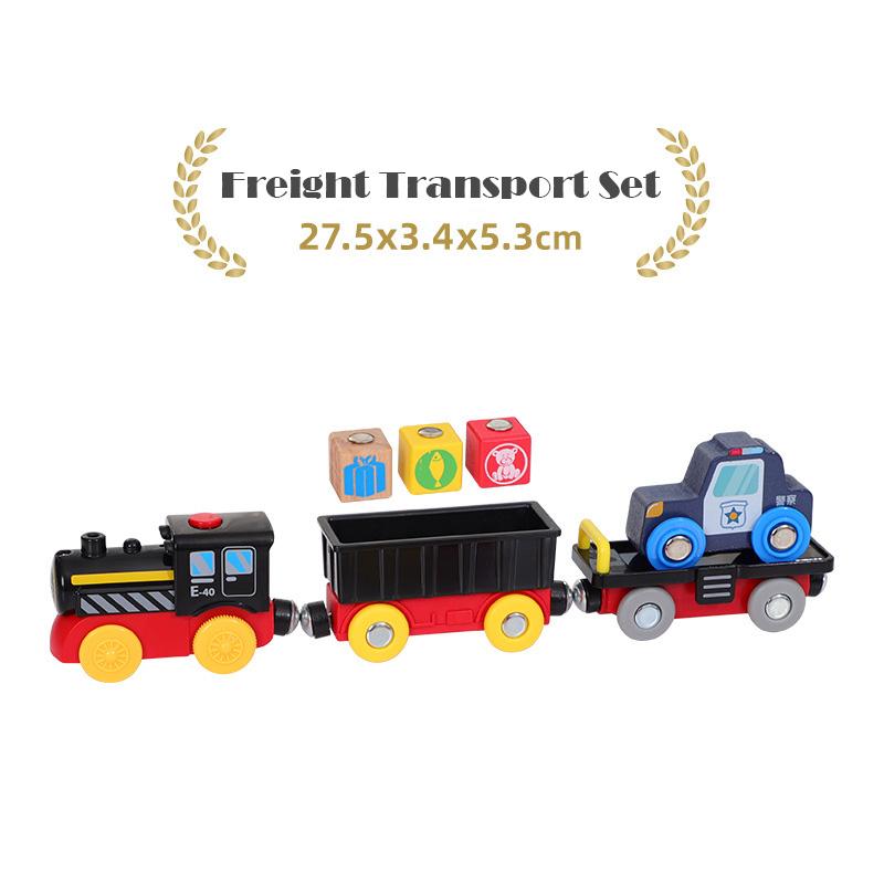 Battery Operated Action Locomotive Train Magnetic Connection Powerful Train Set Fit for Wooden Trains and Tracks Kids Gifts