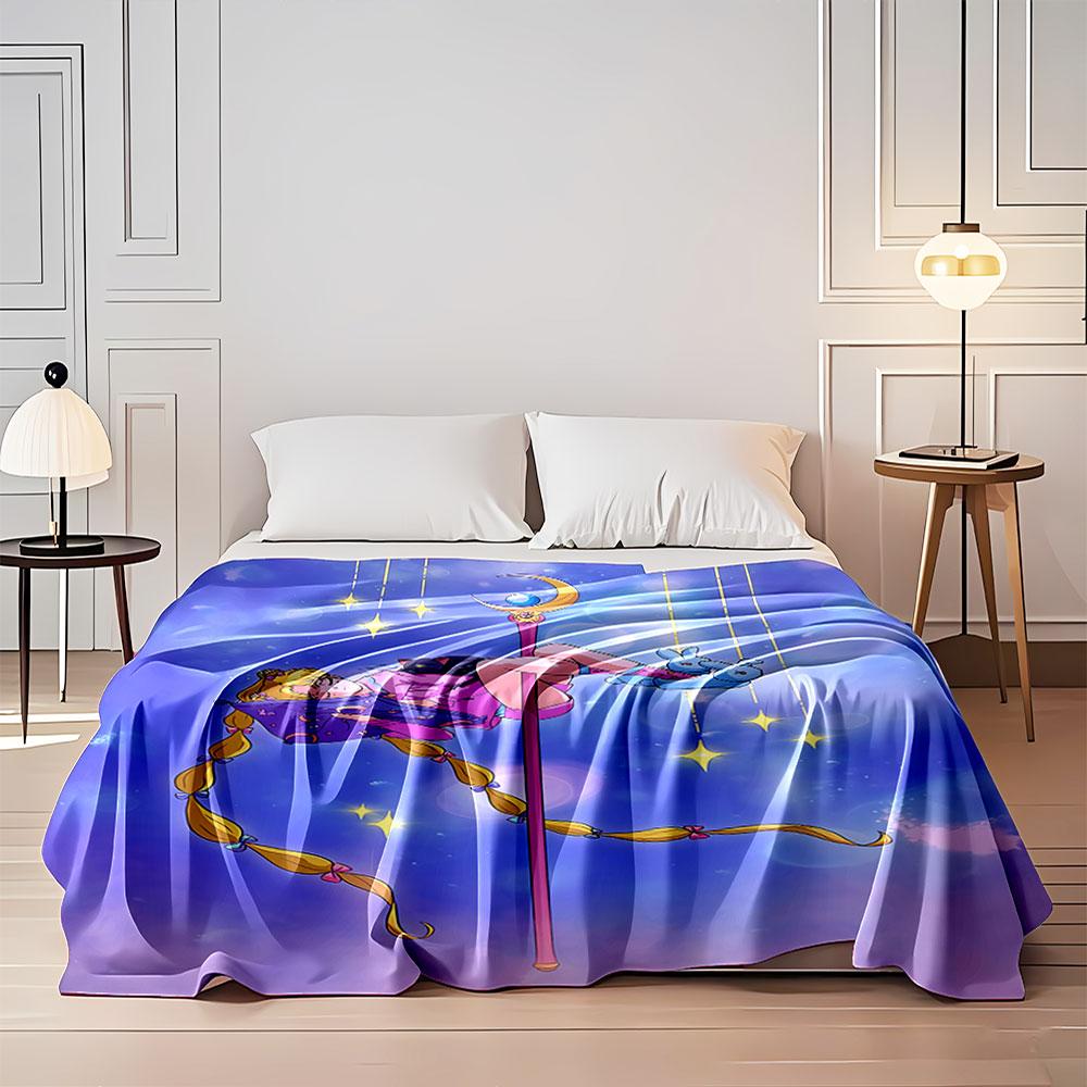 Magical Girl on Moon Staff Blanket for all seasons blanket lunch break throw gift