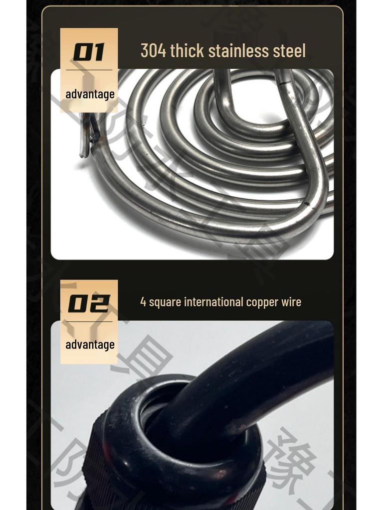 Heat-Resistant Asphalt Heater Rod with Thick Rubber Coating, Heightening Feature & Stainless Steel Red Handle