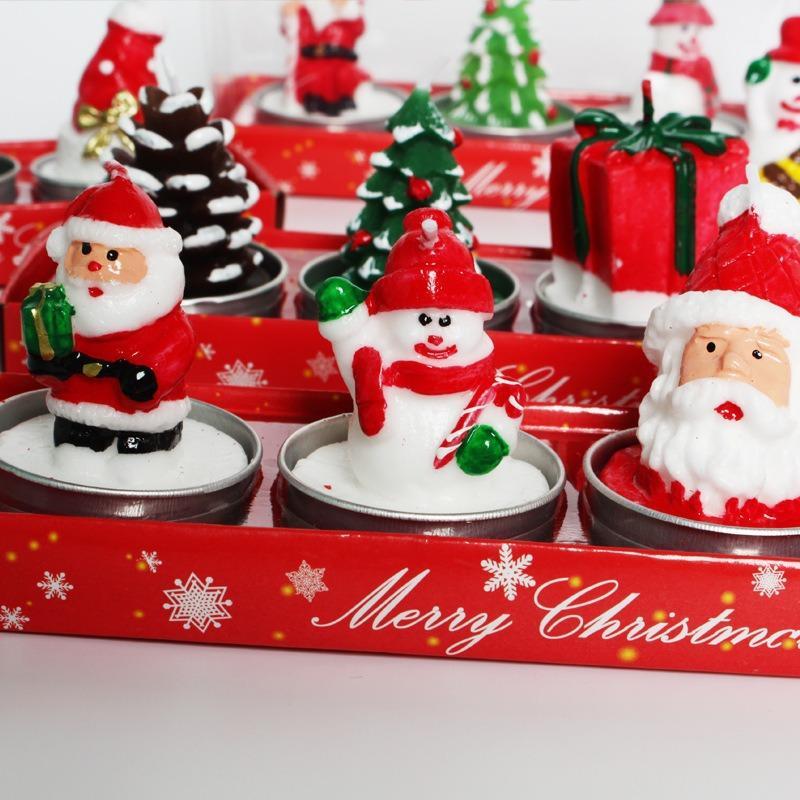 3Pcs Christmas Tree Scented Candle Handmade Santa Claus Cute Soy Wax Candles Snowman Wedding Candles Home Decoration Party Xmas