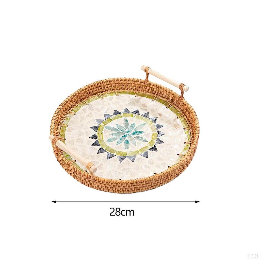 Chic Wicker Serving Tray for Entertaining - Stylish Platter Modern Home Decor