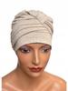 Women's Turban Ela Light Beige Warm Viscose Knitted Autumn Winter